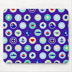 Tapis De Souris Motif bleu de marin de mer nautique