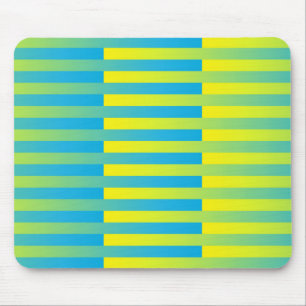 Tapis De Souris Motif bleu jaune vert rayé
