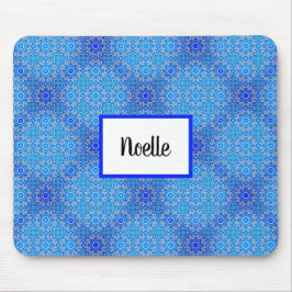 Tapis De Souris Motif bleu Mandala Boho Nom Mousepad