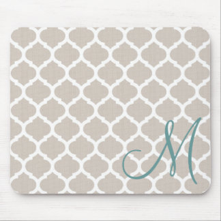 Tapis De Souris Motif bronzage élégant de treillis. Monogramme