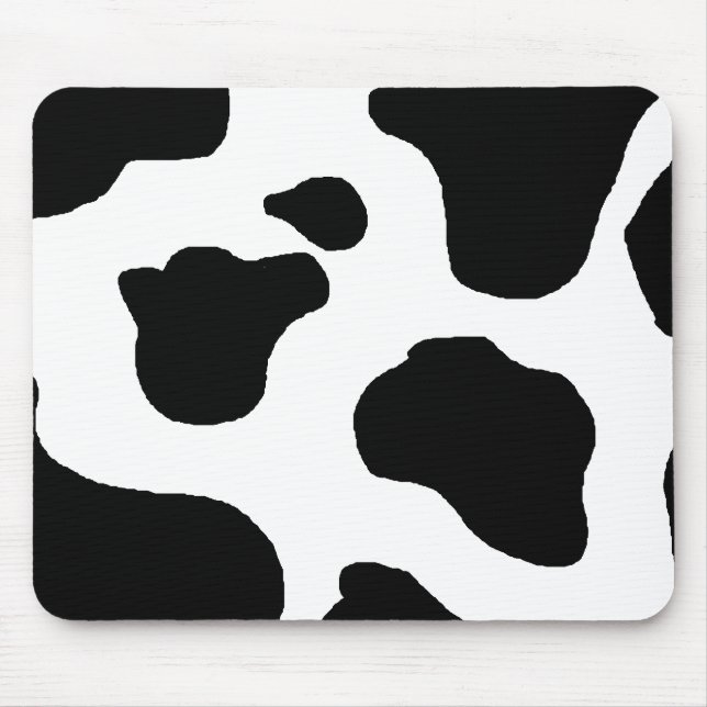 Tapis De Souris Motif brouillé noir et blanc d'impression de vache (Devant)