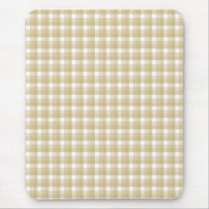 Tapis De Souris Motif brun clair de contrôle. Guingan beige