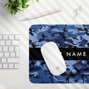 Tapis De Souris Motif camouflage bleu marine Personnalisez votre n