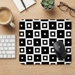 Tapis De Souris Motif Carré contemporain tendance noir et blanc