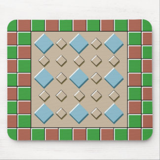Tapis De Souris Motif Carreaux verts et Brown
