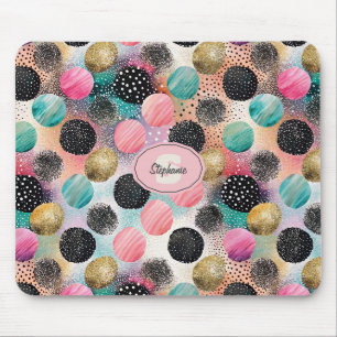 Tapis De Souris Motif Cercle Abstrait - avec Parties scintillant e