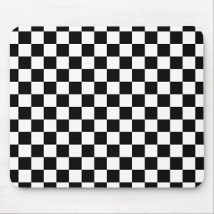 Tapis De Souris Motif checkered noir et blanc