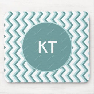 Tapis De Souris Motif Chevron ZigZag dans Mint Green