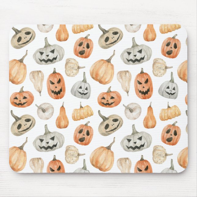 Tapis De Souris Motif Citrouille d'aquarelle amusant (Devant)