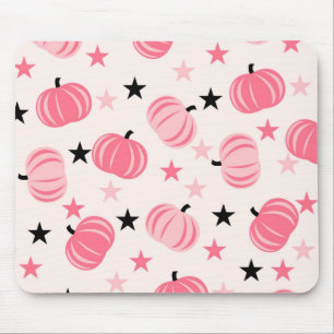 Tapis De Souris Motif Citrouille rose avec étoiles