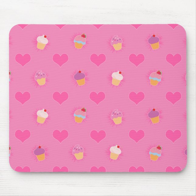 Tapis De Souris Motif Cupcake rose (Devant)