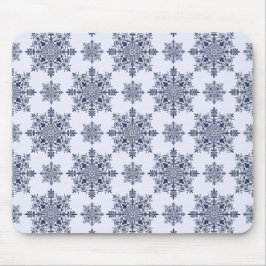 Tapis De Souris Motif Damas de flocon bleu