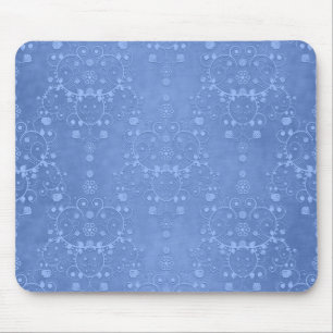Tapis De Souris Motif damassé floral fantaisie bleu pervenche