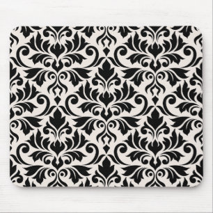 Tapis De Souris Motif damassé Flourish noir sur crème
