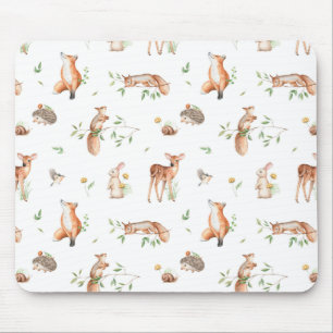 Tapis De Souris Motif d'amis animaux de bois mignon