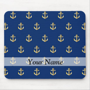 Tapis De Souris Motif d'ancrage bleu