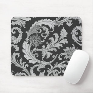 Tapis De Souris Motif d'antiquités Monochrome Fleur