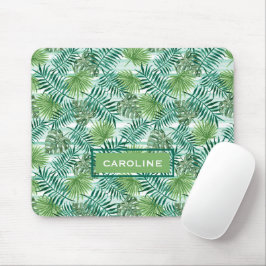 Tapis De Souris Motif d'aquarelle Feuille Tropical Personnalisé