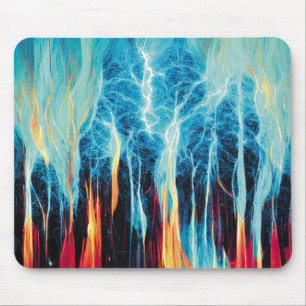 Tapis De Souris Motif d'art Abstrait Énergie électrique rouge et b