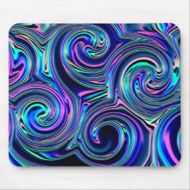 Tapis De Souris Motif d'art bleu turquoise rose pourpre