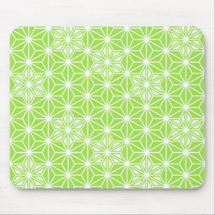 Tapis De Souris Motif d'Asanoha de Japonais - vert de chaux léger