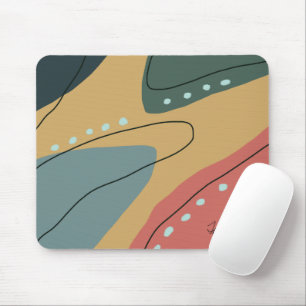 Tapis De Souris motif d'automne géométrique abstrait minimal moder