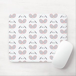 Tapis De Souris Motif de badminton de monogramme personnalisé