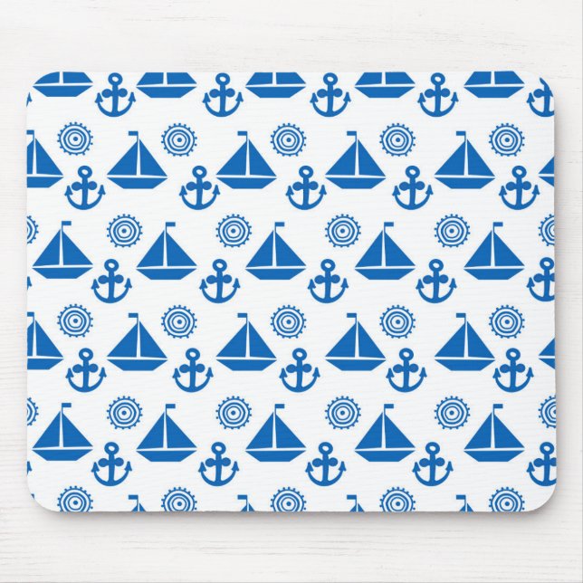 Tapis De Souris Motif de bateau à voile de bande dessinée (Devant)