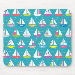 Tapis De Souris Motif de bateau à voile Pastel
