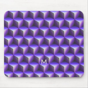 Tapis De Souris Motif de bloc de cube violet abstrait