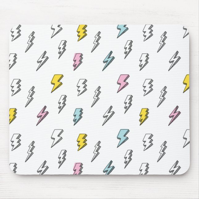 Tapis De Souris Motif de boulon de foudre à doodle mignon (Devant)
