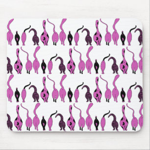 Tapis De Souris Motif de boutons de chats violets