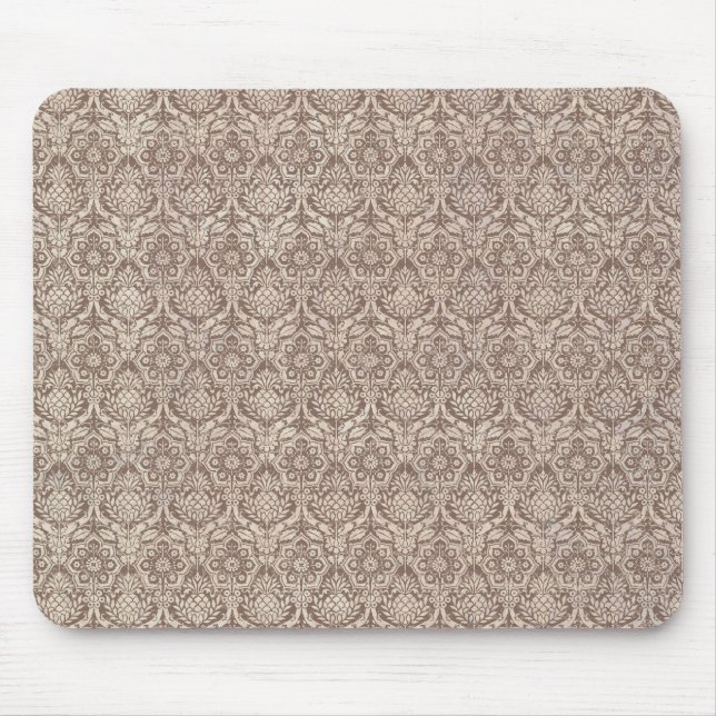 Tapis De Souris Motif de brun de damassé (Devant)