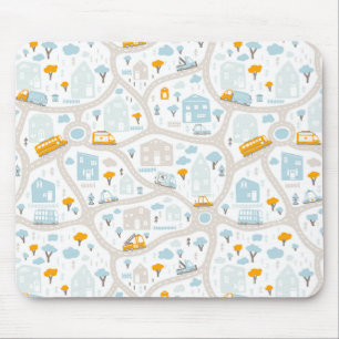 Tapis De Souris Motif de carte de quartier de Cute Pastel