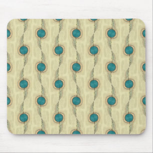 Tapis De Souris Motif de cercles turquoise abstraits