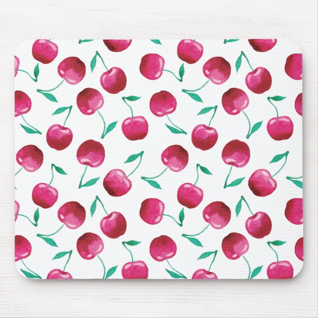 Tapis De Souris Motif de cerise aquarelle (Devant)