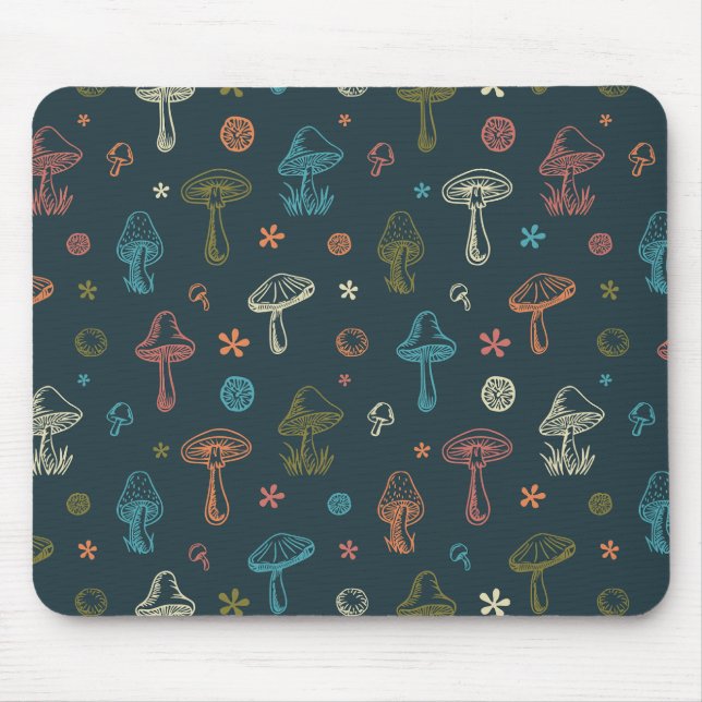 Tapis De Souris Motif de champignons Whimsical (Devant)