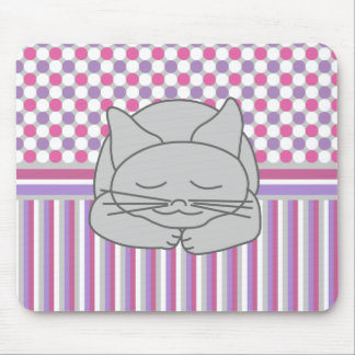 Tapis De Souris Motif de chat gris dormant