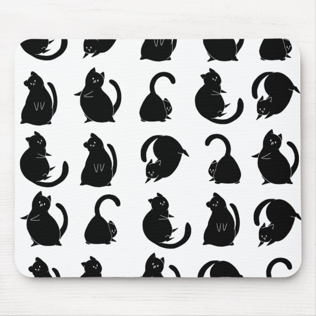 Tapis De Souris Motif de chat noir (Devant)