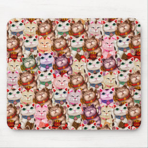 Tapis De Souris Motif de chats Maneki-neko