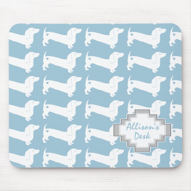 Tapis De Souris Motif de chien blanc Dachshund (Devant)