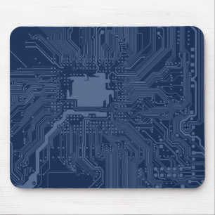 Tapis De Souris Motif de circuit Geek bleu