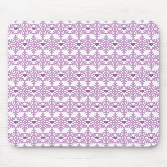 Tapis De Souris Motif de coeur Snowflake (Devant)