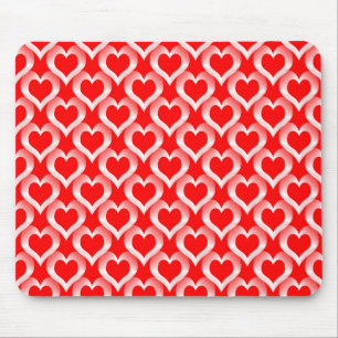 Tapis De Souris Motif de coeurs blancs rouges