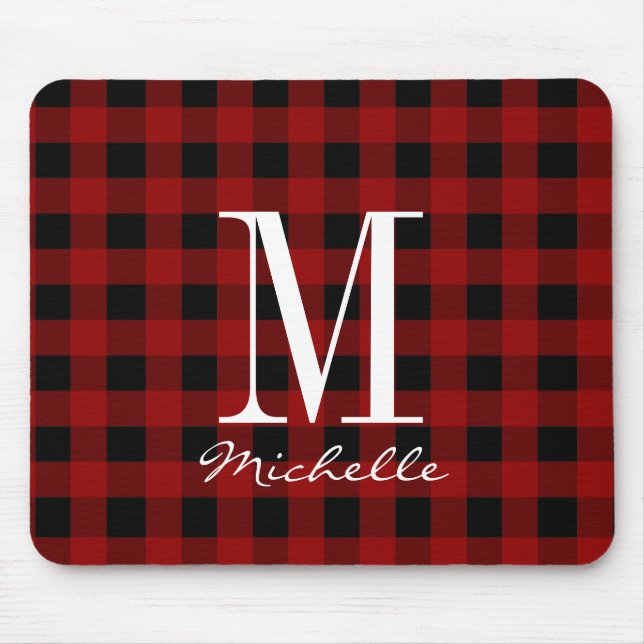Tapis De Souris Motif de contrôle de Buffalo de monogramme (Devant)