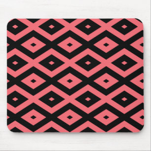 Tapis De Souris Motif de corail et de diamant noir