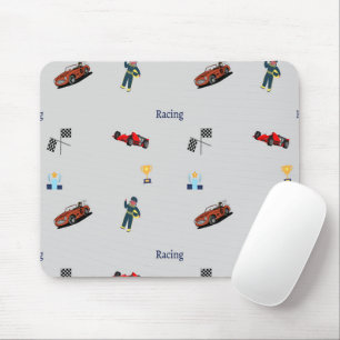 Tapis De Souris Motif de course en gris