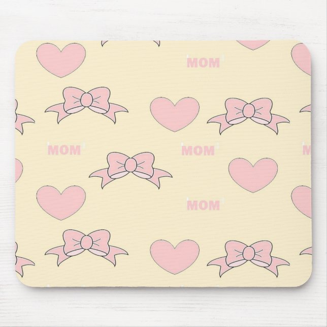 Tapis De Souris Motif de crème de maman rose (Devant)