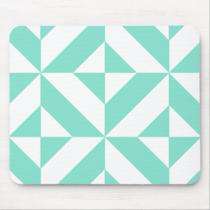 Tapis De Souris Motif de cube géométrique vert Seafoam