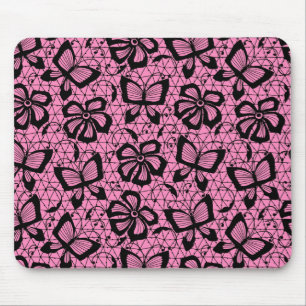 Tapis De Souris motif de dentelle avec des papillons